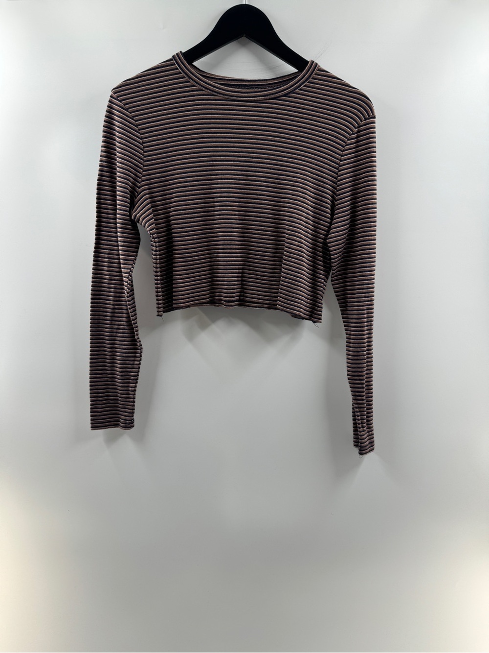 A New Day Striped Cropped Long Sleeve Top – Women's Large
